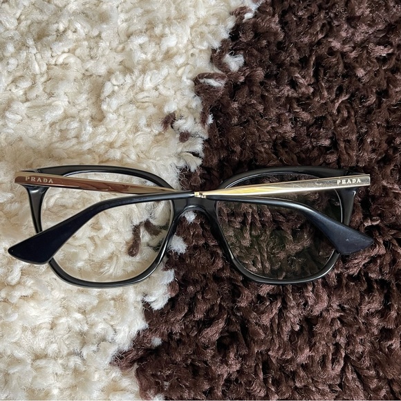 Rare Authentic Prada VPR11T 1AB-1O1 Black Gold 53mm Frames Glasses Italy RX-able - Picture 4 of 8